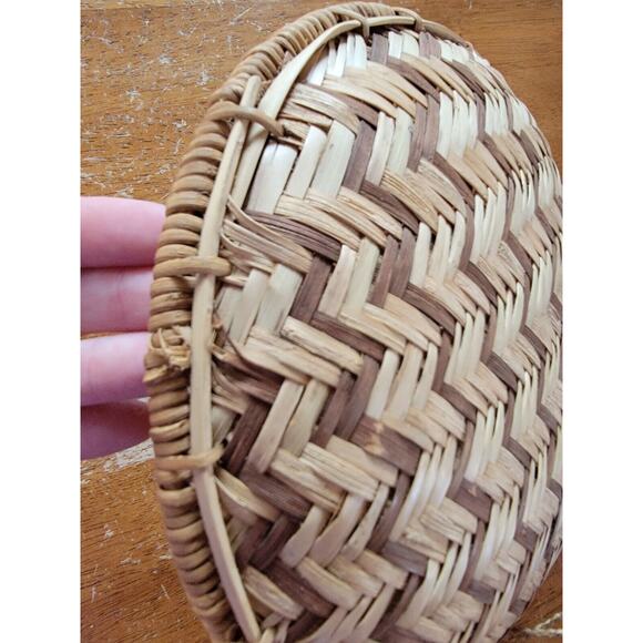Woven African Boho wall Hanging Basket Chevron Style - Picture 4 of 7
